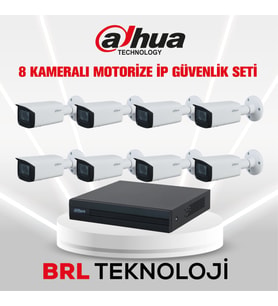 Dahua 8 Kameralı 2 MP Motorize Ip Güvenlik Kamera Seti