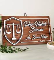 BK Gift Kişiye Özel Avukat Tasarımlı Dekoratif Ahşap Tabela