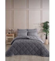 Bella Home Çift Kişilik Jakarlı Uyku Seti - Wellsoft Yorgan - 4 Parça - Pvc Orijinal Çantalı (Çok Renkli)