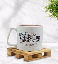 BK Gift Kişiye Özel Evin Yakışıklısı Tasarımlı Middle Beyaz Kupa Bardak Model 3