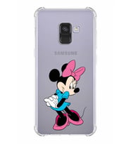 Samsung Galaxy A8 2018 Uyumlu Köşe Korumalı Antişok Kapak Minnie Mouse Tasarımlı Şeffaf Kılıf