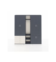 Arges Dolap 14 Raflı 4 Çekmeceli Tek Askılı 220x30x243 Antrasit-Antrasit/Aytaşı