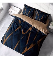 MonoHome Blue Brown 3D Pamuk Saten Çift Kişilik Nevresim Takımı (Çok Renkli)