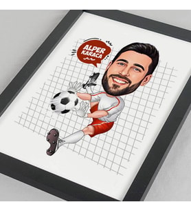 Kişiye Özel Kaleci Erkek Karikatürlü Resim Çerçevesi