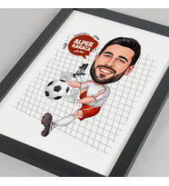 Kişiye Özel Kaleci Erkek Karikatürlü Resim Çerçevesi