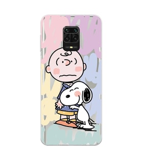 Redmi Note 9 Pro / 9s Uyumlu Snoopy ve Charlie Brown Tasarımlı Şeffaf Telefon Kılıfı