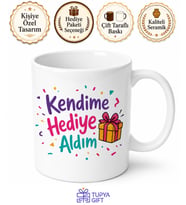 Kendime Hediye Aldım Yazılı Esprili Tek Kişilik Kupa Bardak Komik Hediye