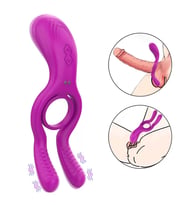SINGUN Manyetik Şarjlı Klitoris Uyarıcı ve Testis Masajlı Penis Halkası