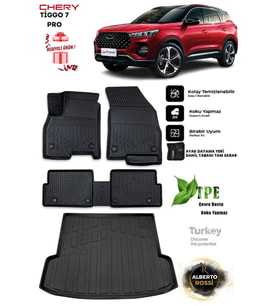 Chery Tiggo 7 Pro 2025 Araca Özel 3D Paspas Ve 3D Bagaj Havuzu