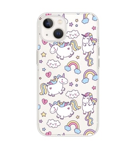 Iphone 14 Uyumlu Unicorn Tasarımlı Şeffaf Telefon Kılıfı