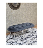 Ufo Oturak Bench - Krom Kaplama Sivriltme Ayak - Oturak - Bench - Puf - Yatak Ucu Pufu Füme Renk 100 x 50 Boyut/Ebat (Çok Renkli)