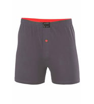 Düğmeli Pamuklu Erkek Penye Boxer Büyük Beden Füme - 1278A