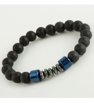 Unisex Hematit & Mat Onix Doğaltaş Bileklik (Siyah)