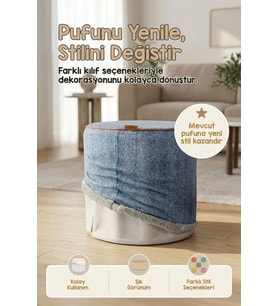 Çift Yönlü Çevir Puf Çift Taraflı Yıkanabilir Puf Bench Kılıfı Orella