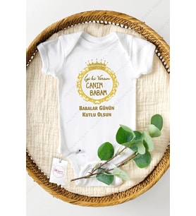 Canım Babam Babalar Günü Özel Tasarım Bebek Zıbın Pamuklu Çıtçıtlı Body