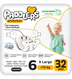 Protection Bebek Bezi 6 Numara X-Large (15+ Kg) 32 Adet – Jumbo Paket, Maksimum Koruma