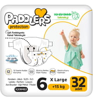 Protection Bebek Bezi 6 Numara X-Large (15+ Kg) 32 Adet – Jumbo Paket, Maksimum Koruma