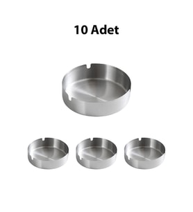 10 Adet Çelik 8cm Yuvarlak Kül Tablası Kafe ve Restoran İçin
