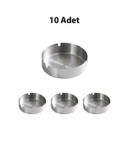 10 Adet Çelik 8cm Yuvarlak Kül Tablası Kafe ve Restoran İçin