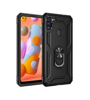 Samsung Galaxy A11 Kılıf Sofya Yüzüklü Silikon Kapak - Siyah