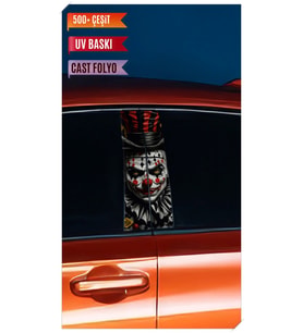 Araç Kapı Direk Kaplama Folyosu Joker Desenli (sağ Sol Takım) (2 Adet) - 22x50 C (Çok Renkli)
