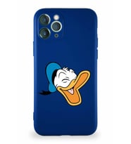 Apple iPhone 11 Pro Soft Premier Kapak Donald Duck-E Tasarımlı Silikon Kılıf - Lacivert (Şeffaf)