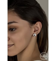 Union Swarovski Crystal Kadın SS Tırnaklı Çivili Gümüş Küpe