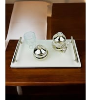 Tranquility Damat Kahve Fincan Tepsisi (Gümüş)