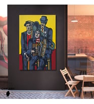 Tekli Dikey Kanvas Tablo Ünlü Eserler Fernand Leger The Three Musicians