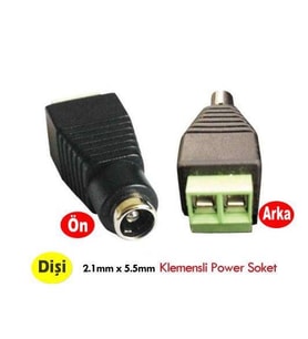 electroon Klemensli Dişi Power Jak - 100Adet 