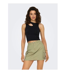 Only Onpsalli Life Seam Sl Kadın Crop (Siyah)