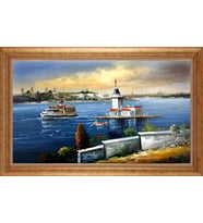 EV İŞYERİ OFİS İÇİN ALTIN ÇERÇEVELİ PASPARTULU TABLO S783