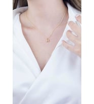 H Harfli Gold Zincir Kolye