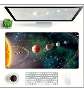 70X30 CM GÜNEŞ SİSTEMİ TEMALI KAYDIRMAZ TABAN SPEED YÜZEY OYUNCU MOUSE PAD GAMİNG