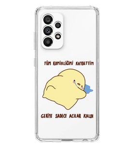 Samsung Galaxy A32 Uyumlu Komikliğimi Kaybettim Tasarımlı Şeffaf Telefon Kılıfı