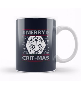 Dungeons And Dragons Merry Critmas Christmas Knit Pattern Kupa Bardak Porselen