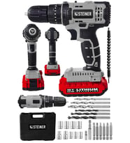 Steiner Alman 58 V 5 Ah Darbeli Lityum Çift Akülü Sjs Metal Şanzıman Şarjlı Vidalama Matkap 24 Pcs Set
