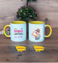 Anaokulu Öğretmeni Kupa Bardak Sarı Fotoğraflı Öğretmenler Günü Hediyesi