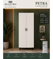 PETRA 2 KAPAKLI DOLAP -Genişlik: 80 cm Yükseklik: 208 cm Derinlik: 54 cm