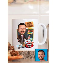 Erkek Sosyal Bilgiler Öğretmenine Hediye Karikatürlü Beyaz Kupa Bardak
