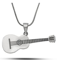 Gitar 925 Ayar Gümüş Erkek Kolye