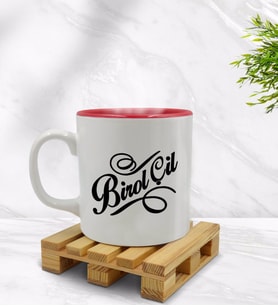BK Gift Kişiye Özel İsimli İçi Kırmızı Renkli Kupa Bardak Model 5