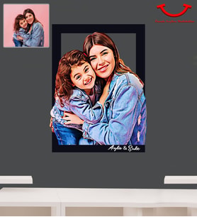 Kişiye Özel Kendin Tasarla Anne Kız Çocuk Tasarımlı 3D Ahşap Tablo 30x47 Model-1