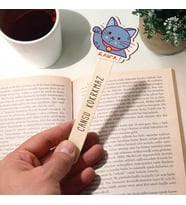 Kişiye Özel Ev Kedisi İsimli Ahşap Kitap Okuma Ayracı