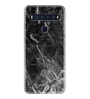 TCL 10L 10 Plus 10SE 20E 20SE 30SE L7 Kılıf Desemli Silikon Kara Mermer 1375