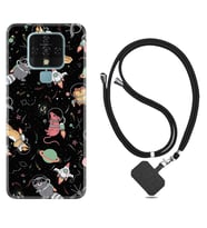 Tecno Camon 16 18P Pova Kılıf Boyun Askılı Silikon Planet Animals 1771