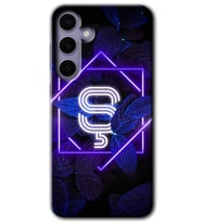 Galaxy S24 Plus Kılıf HD Desen Baskılı Kılıf - Dark Neon Yaprak Ş Harfi