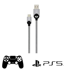 Philips Playstation 5 İle Uyumlu Joystick Şarj Kablosu 5A 100W UsbA to Type-C Örgülü 1.2M Hızlı Şarj Data Kablo DLC2628T