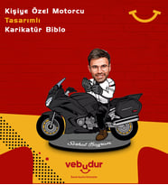 Kişiye Özel Motorcu Tasarımlı Karikatür Biblo Erkek Model-4