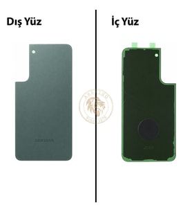 Samsung Galaxy S22 Plus Yeşil Renk Arka Kapak Arka Cam Batarya Kapağı Pil Kapağı Lazer Kesim Back Cover Galaxy S22 Plus Uyumlu